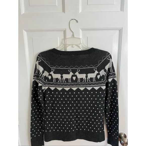 LOFT fair isle reindeer sweater size S - Picture 6 of 9